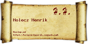 Holecz Henrik névjegykártya